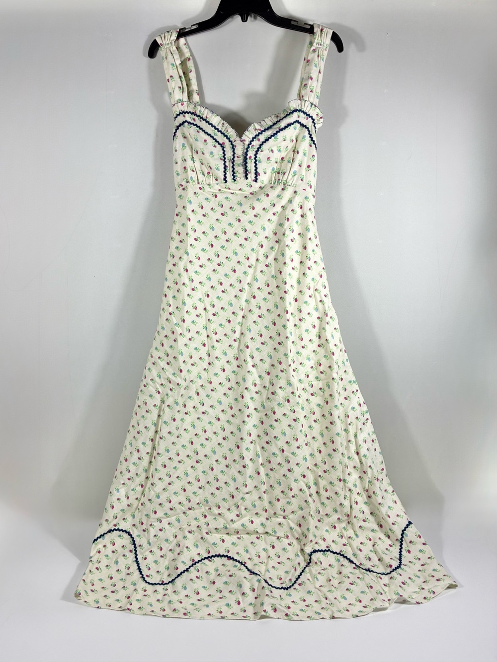 Free People Sweet Hearts Floral Sleeveless Cotton Midi Dress Western Medium NWT - Picture 5 of 17
